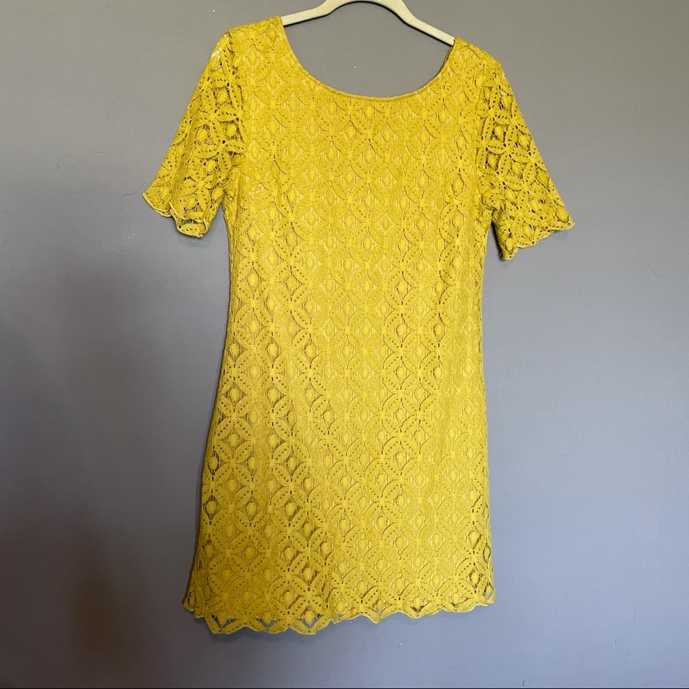 Bright yellow lace dress size Medium